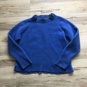 Vintage Royal Blue Cashmere, Wool, & Silk Women's Turtleneck Sweater